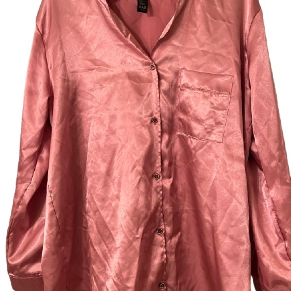 Fashion Nova Other - Fashion Nova Women’s Mauve Pink Button-Up Satin Sleep Shirt | Size: XL